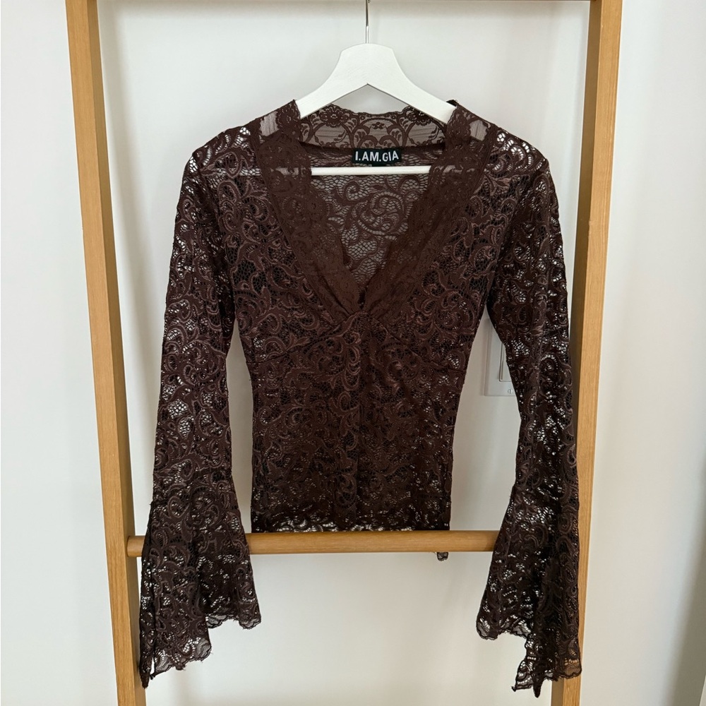 Brown Lace Top